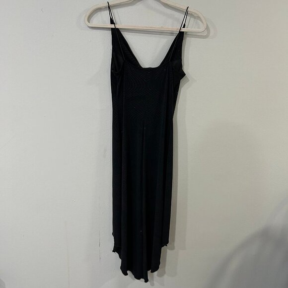 Vintage City Triangles Classy Scoop Neck Midi Shimmer Sparkle Black Dress Medium - Picture 6 of 8